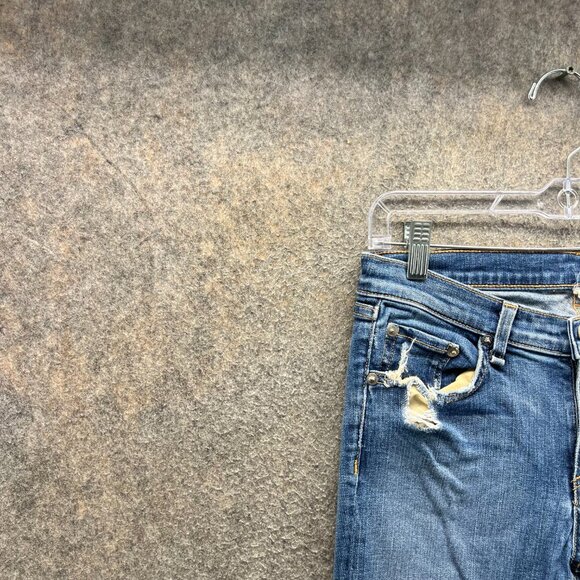 Rag & Bone Jeans Womens 29 Blue Distressed Skinny Denim Intermix Ripped USA - Picture 6 of 10